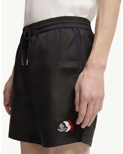 Moncler Black Archive Logo Swimshorts for men