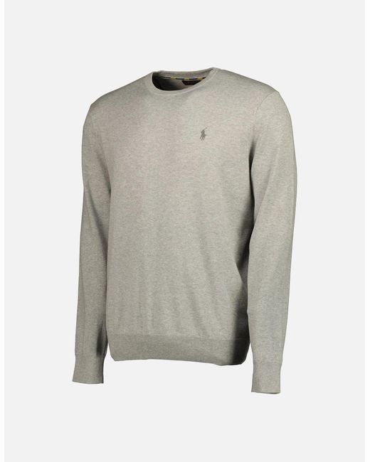 Ralph Lauren Gray Slim Fit Cotton Jumper for men