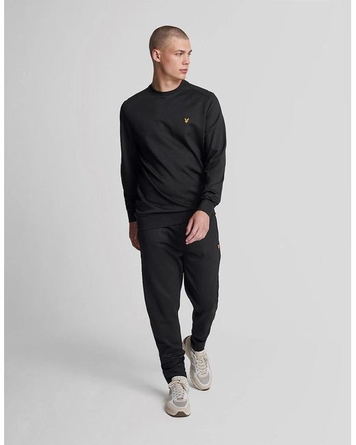 Lyle & Scott Black Eagle Logo Solid Patterned Slim Joggers for men