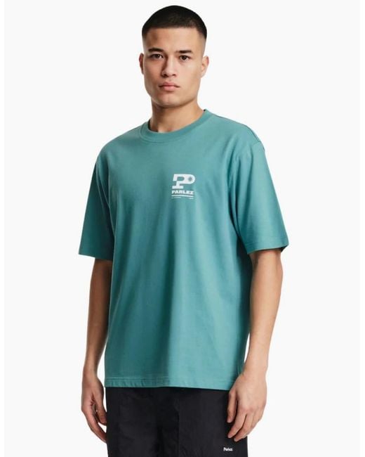 Parlez Blue Complex Leaf T-Shirt for men