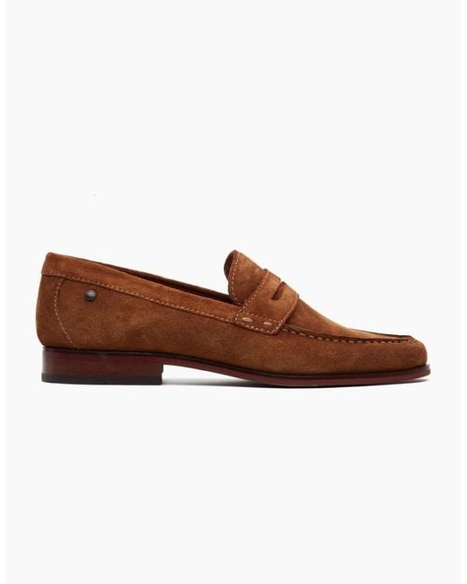 Base London Brown Slate Penny Loafers for men