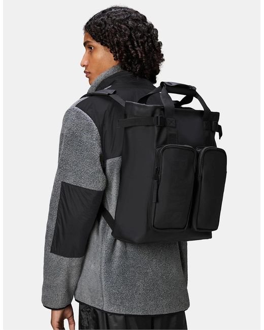 Rains Black Texel Tote Backpack