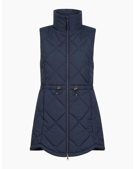 Mountain Warehouse Blue Ladies Rye Quilted Long Length Gilet