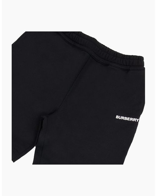 Burberry Black Raphael Logo Cotton Shorts for men