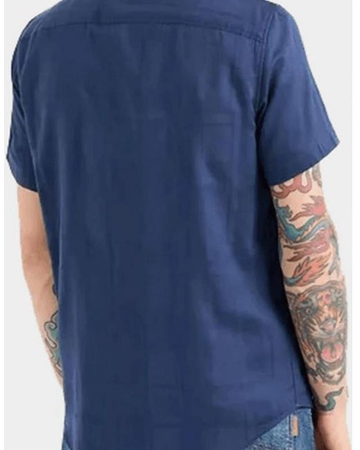 ARMANI EXCHANGE Blue Cotton Short Sleeve Shirt for men