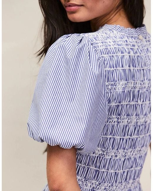Ro&zo Purple Stripe Shirred Bodice Dress