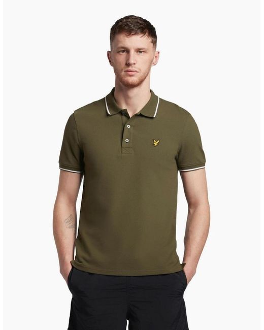 Lyle & Scott Green Lyle & Scott Tipped Polo Shirt for men
