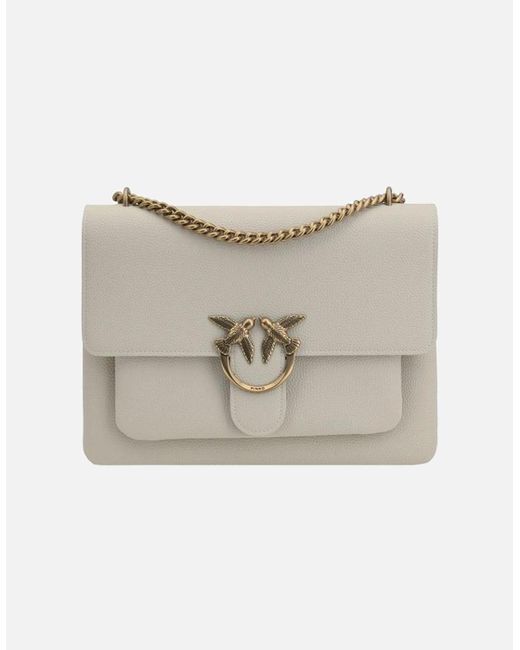 Pinko Natural Love Shoulder Bag With Adjustable Chain Strap