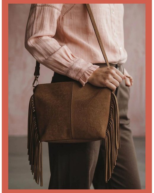 Nooki Design Brown Kingston Tassle Cross Body Bag