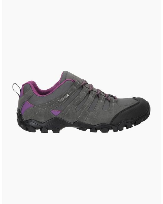 Mountain Warehouse Gray Ladies Belfour Suede Waterproof Walking Shoes