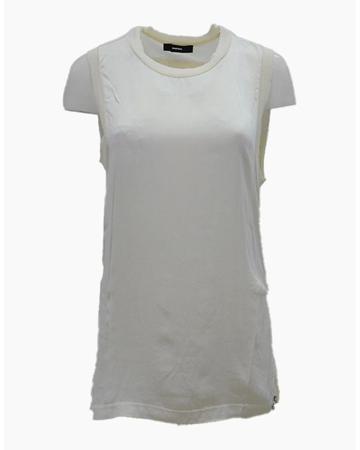 DIESEL Gray T Heika Dress T-Shirt Vest Round Neck Sleeveless Casual Tank Top