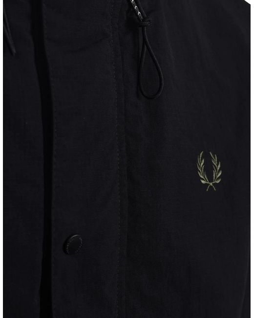 Fred Perry Blue Cropped Ripstop Parka for men