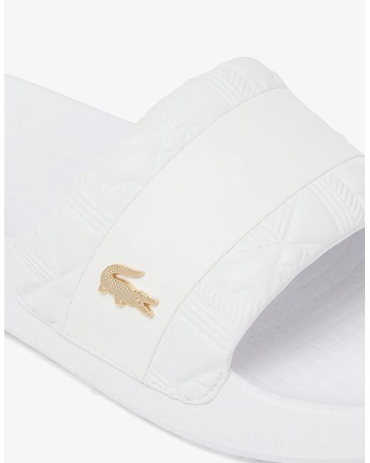 Lacoste White Serve Hybrid Monogram Slides for men