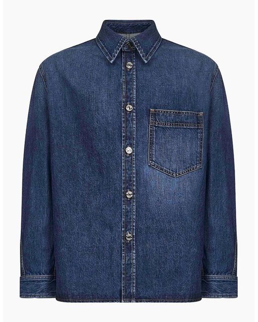 Givenchy Blue Vintage Denim Overshirt for men