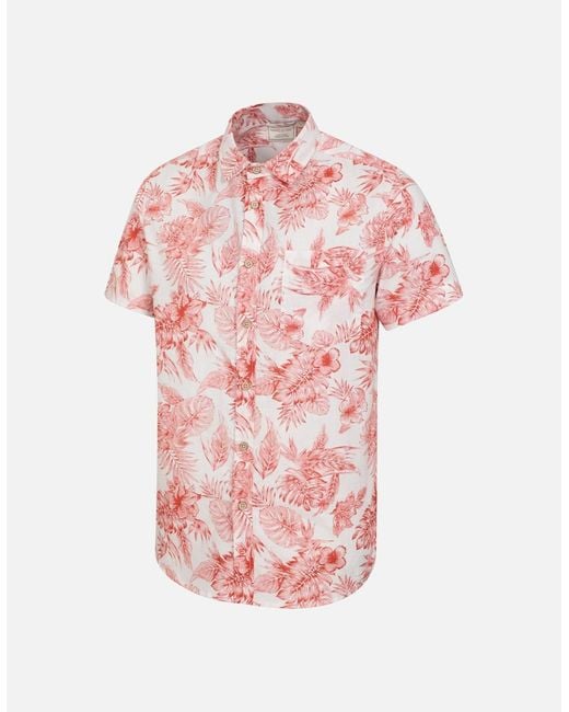 Mountain Warehouse Pink Tropical Leaves Shirt for men
