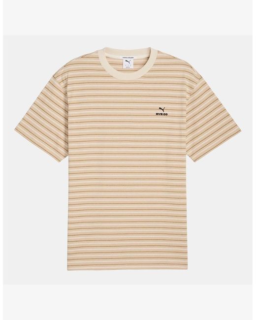 PUMA Natural Dortmund Mmq Striped T Shirt for men
