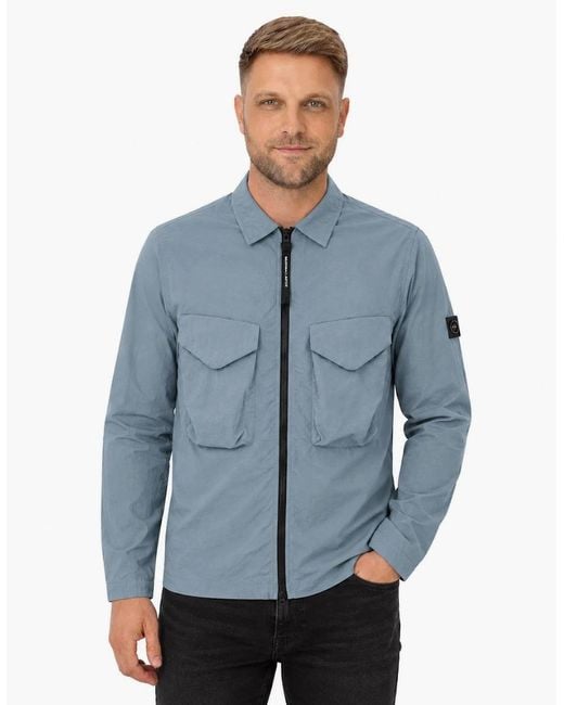 Marshall Artist Blue Cayton Overshirt Storm for men