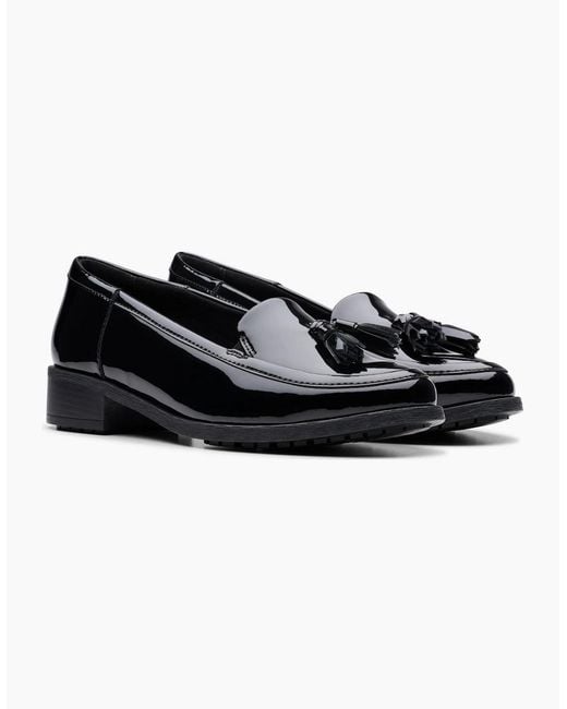 Clarks Black Havisham Edge Tassel Loafers