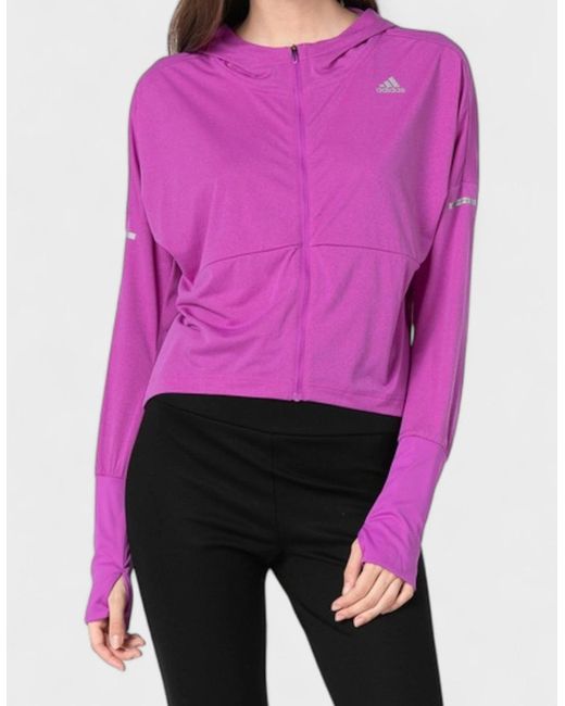 Adidas Pink Performance Running Track Jacket