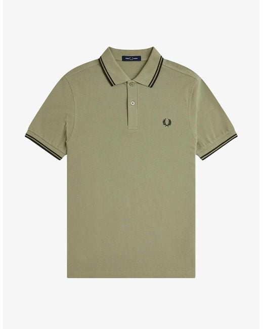 Fred Perry Green Twin Tipped Polo Shirt for men