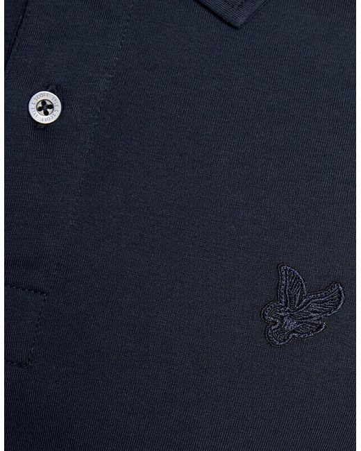 Lyle & Scott Blue Pintuck Cuff Polo Shirt for men