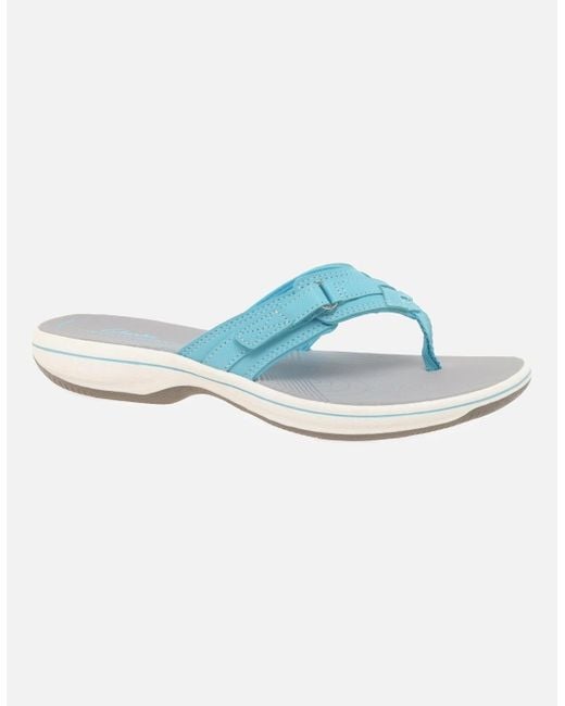 Clarks Blue Brinkley Sea Toe Post Sandals