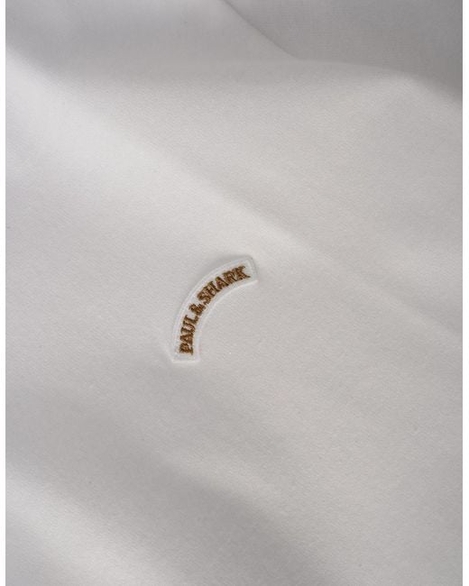 Paul & Shark White Pure Cotton Jersey Badge T Shirt for men