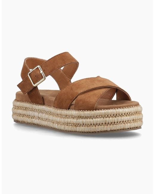 Hush Puppies Brown Rosa Rafia Sandal Ankle Strap Sandals Tan