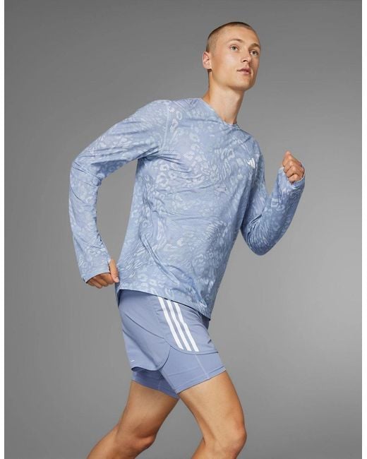 Adidas Blue Own The Run Climacool Long Sleeve for men