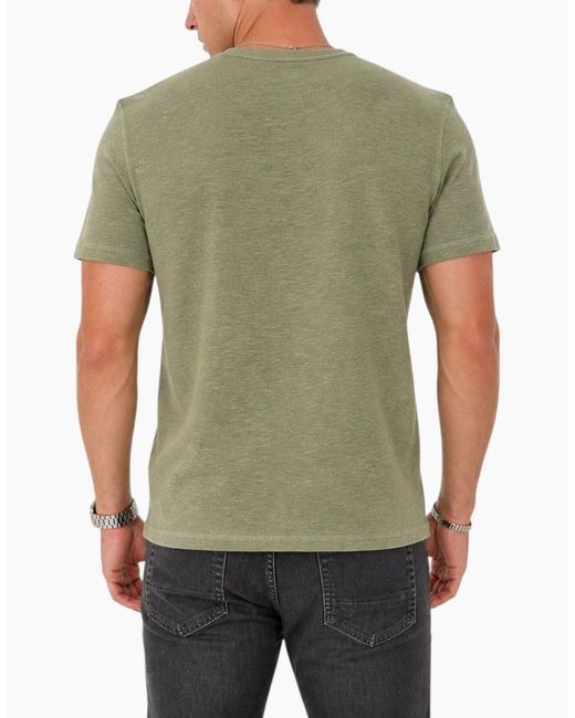 AllSaints Green Esum T Shirts Waffle Texture Crew Neck Short Sleeve Summer Tee for men