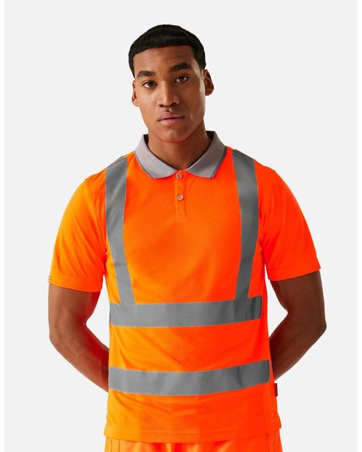 Regatta Orange Professional Hi-Vis Polo Shirt for men