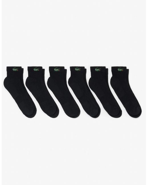Lacoste Black 6-Pack Mid-Length Sport Socks for men