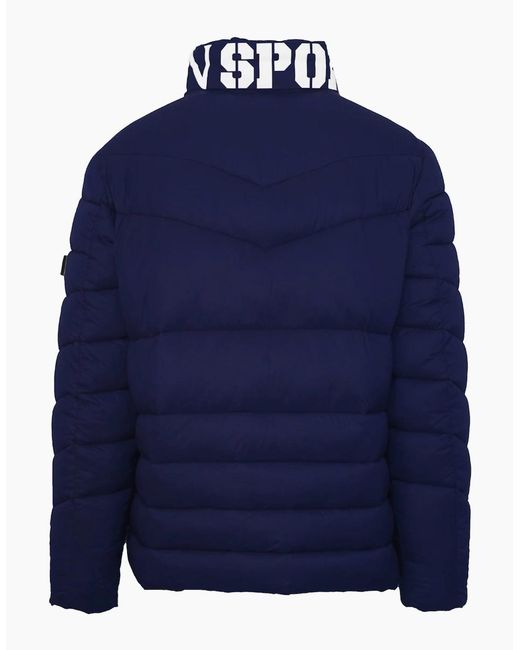 Philipp Plein Blue Plein Sport Padded Bold Logo Jacket for men