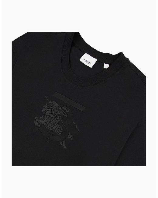 Burberry Black Tristan Embroidered Ekd T-Shirt for men