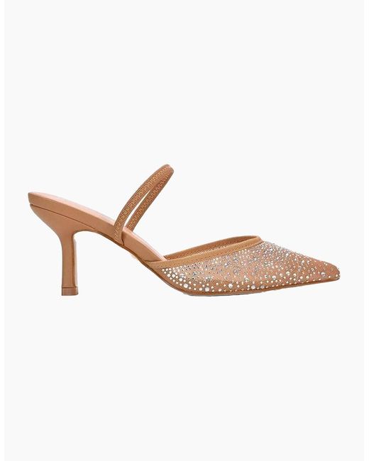 XY London Pink Ladies Chase Rhinestone Mesh Court Shoes