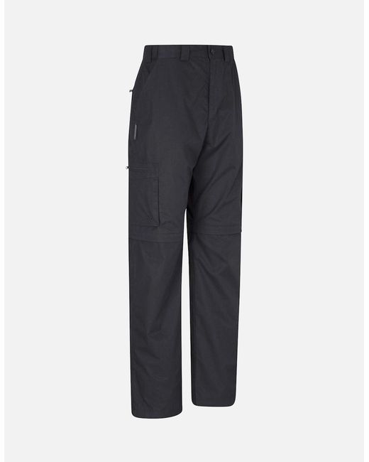 Mountain Warehouse Black Trek Convertible Trousers for men