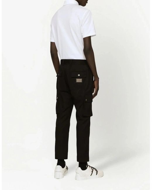 Dolce & Gabbana White Logo Polo Plaque Shirt for men
