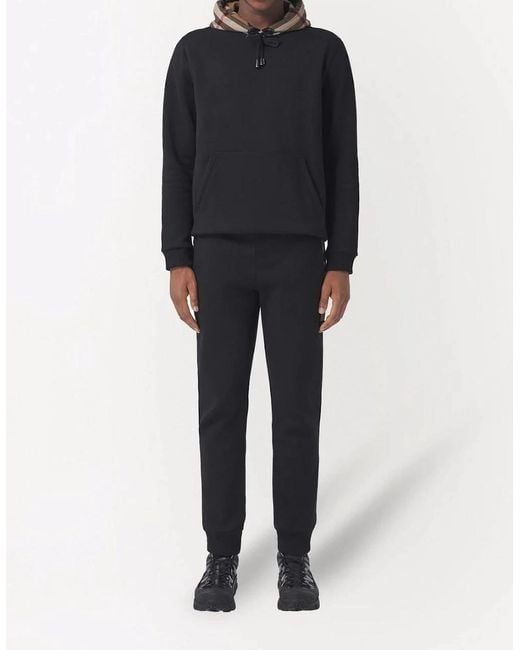 Burberry Blue Check Panel Jogging Pants for men