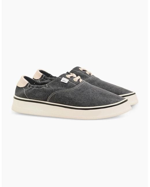 AMI Black Washed Canvas Tennis Sneakers for men
