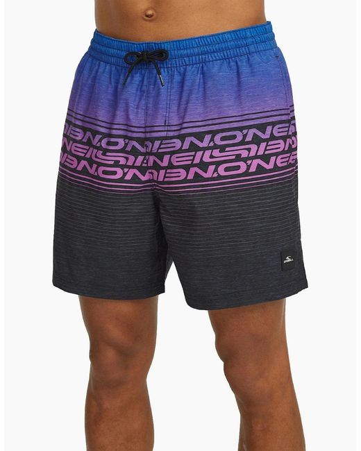 O'neill Sportswear Blue Logo Stripe 16' Swim Shorts for men