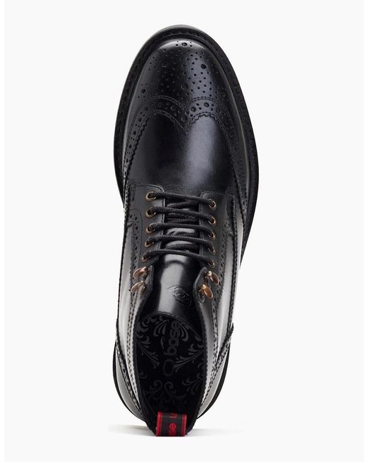 Base London Black London Dealer Leather Ankle Boots for men