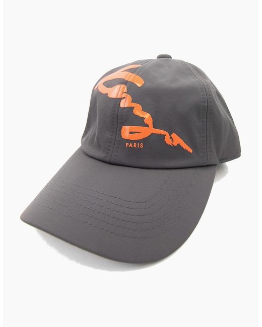 KENZO Gray Rubberised Signature Logo Cap Charcoal for men