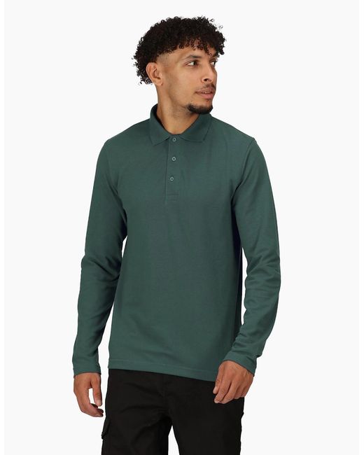 Regatta Green Professional Long-Sleeved Polo Shirt for men