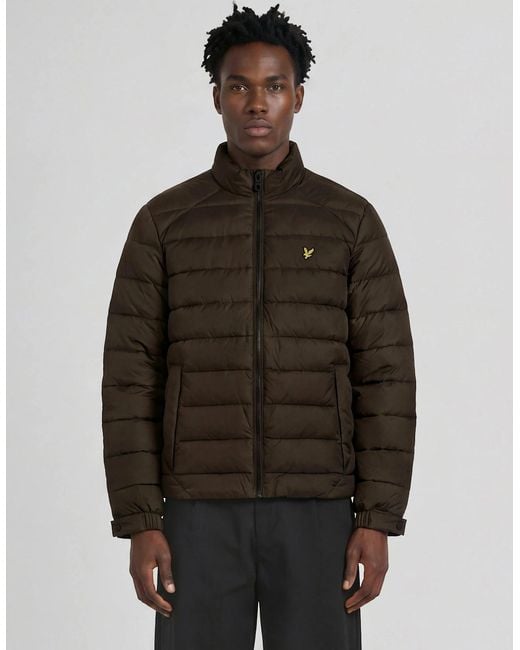 Lyle & Scott Brown Heat Reactive Quilted Jacket for men
