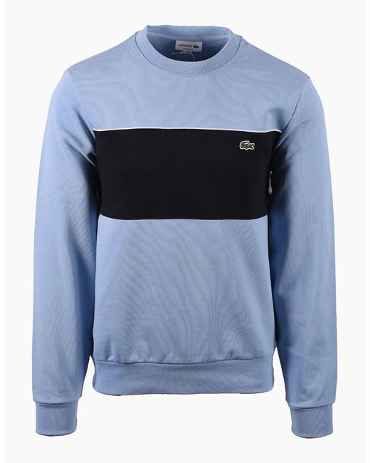 Lacoste Blue Colour Block Crewneck Sweatshirt for men