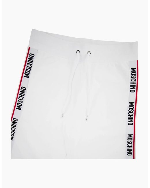 Moschino White Underwear Logo Tape Shorts 001 for men