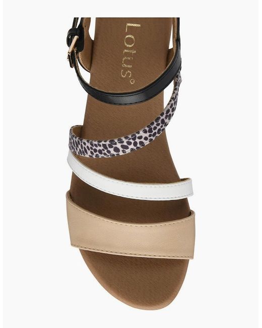 Lotus Metallic Kitty Wedge Sandals