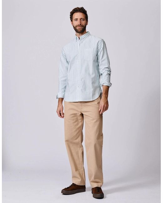 aubi Gray Aldridge Oxford Button Down Shirt for men
