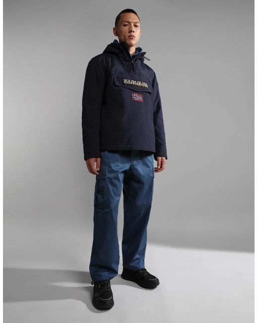 Napapijri Blue Rainforest Winter 3 Hooded Anorak for men