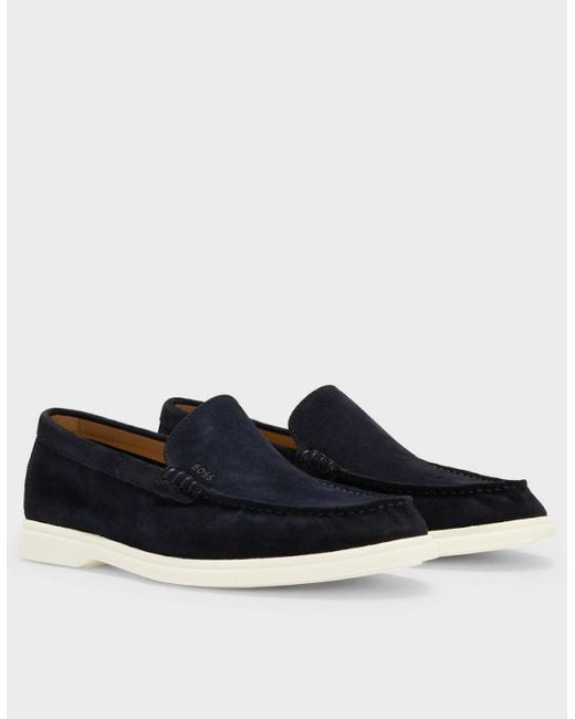 Boss Blue Boss Sienna Suede Loafers for men